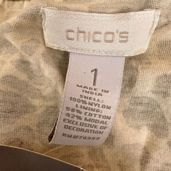 NEW Chico's Gold Sequin GLAM Fancy Mesh Shell Tank Top Animal Size 1 Medium - Picture 8 of 9